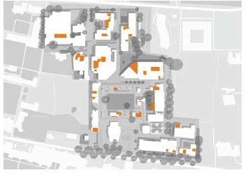 Map of the Sidgwick Site highlighting where social spaces are