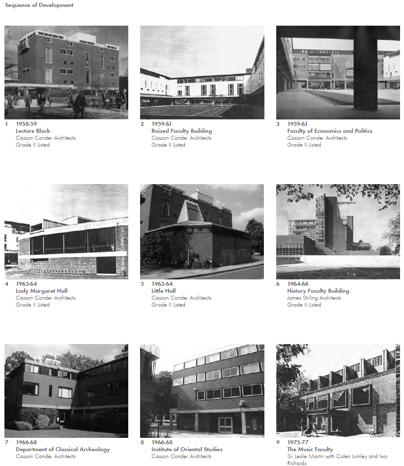 Photo gallery of the development of the Sidgwick Site from 1958-1977