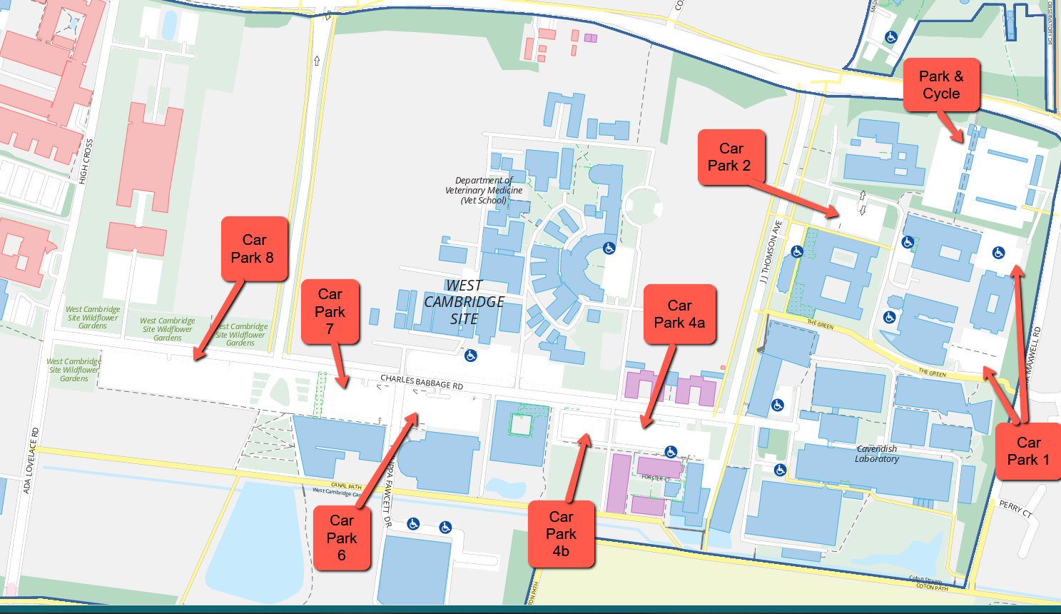 Car park locations Estates Division