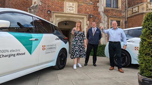 Estates Division staff with electric cars