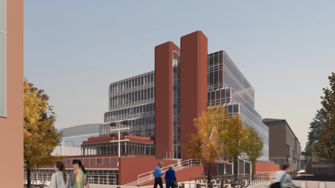 Visual showing the refurbished Stirling Building, credit BDP