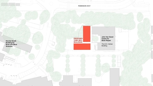 Map of proposed temporary buildings on Forvie site