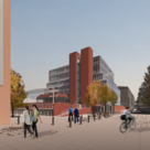 Visual showing the refurbished Stirling Building, credit BDP
