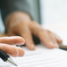 Stock image of person writing