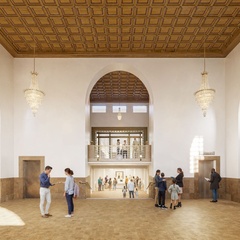 Architect's visual showing concept for the entrance foyer of the University LIbrary
