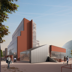 Stirling building visual showing the new South Pavilion 
