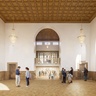 Architect's visual showing concept for the entrance foyer of the University LIbrary
