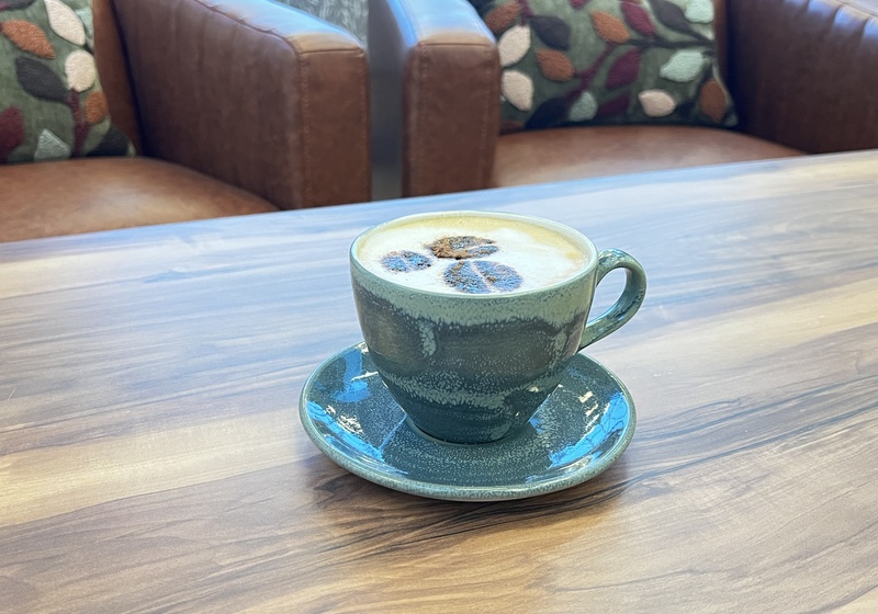 Image of a coffee at the new Scholars Brew cafe