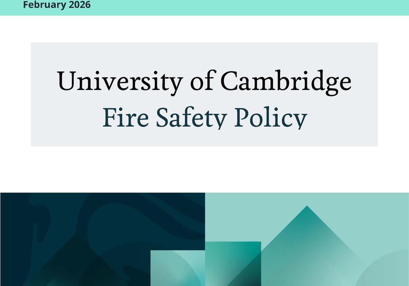 Front page of the University of Cambridge Fire Safety Policy