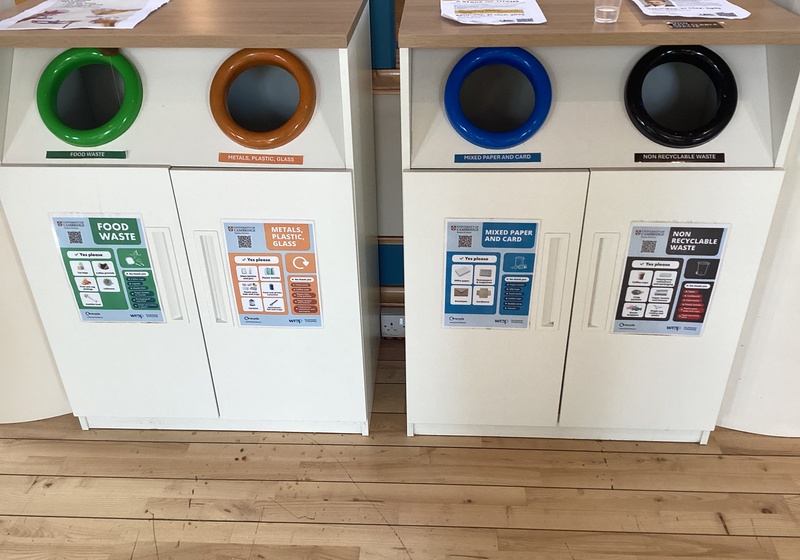 Four stream bin at Judge Business School 