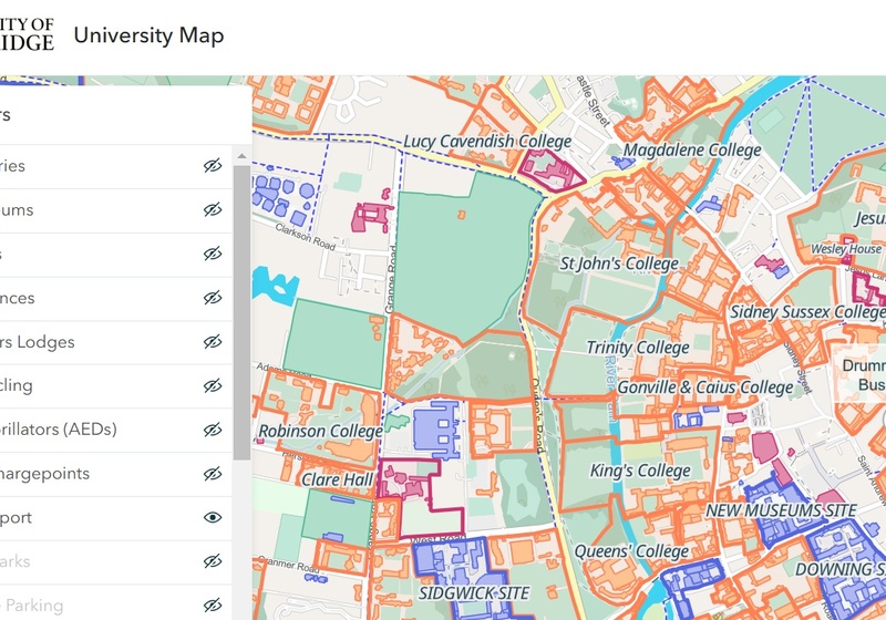 Screenshot of the new University map