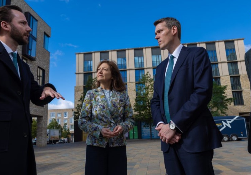 Matthew Pennycook, housing minister, at Eddington